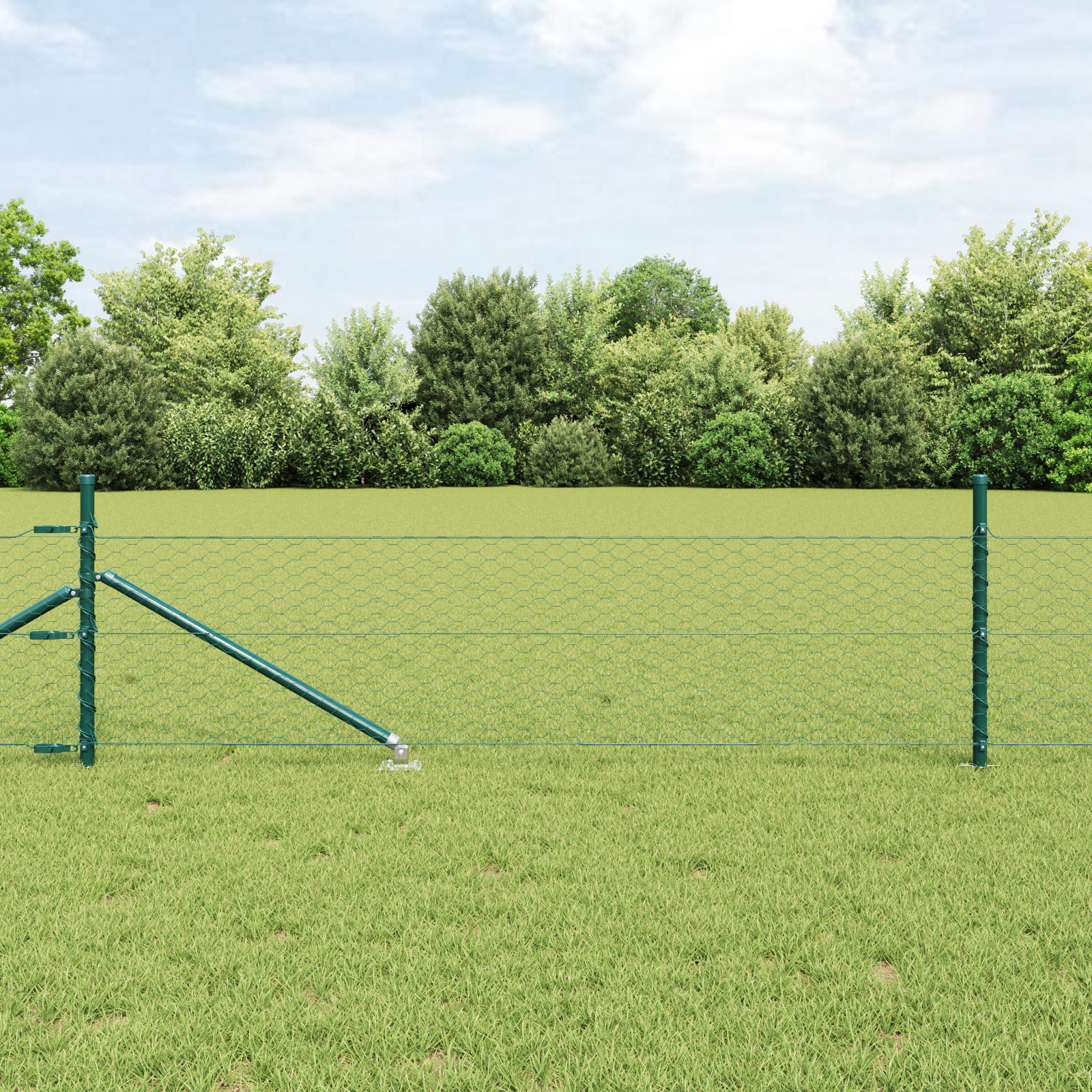 Sechseckzaun Grün 0,5x10 m Stahl