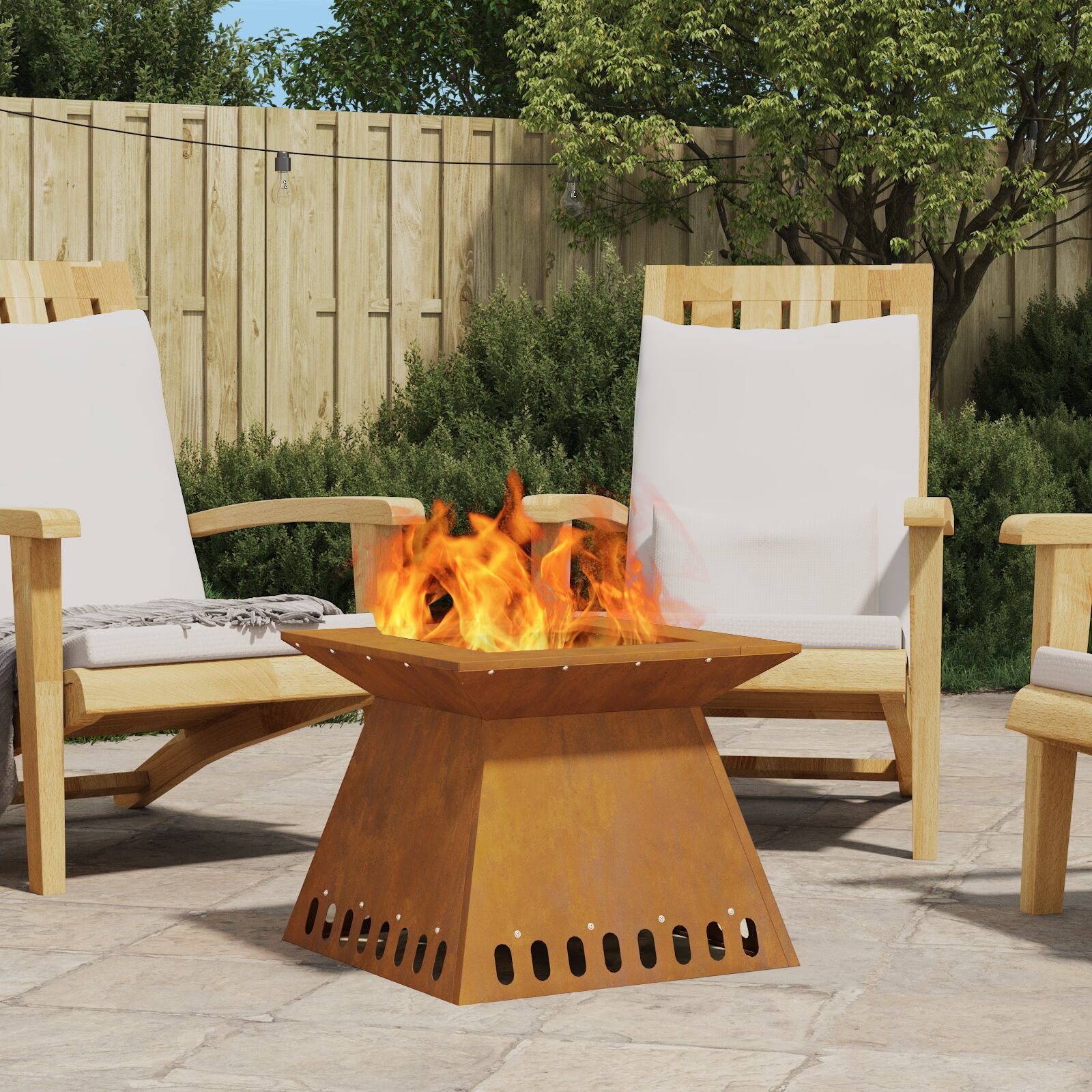 vidaXL Feuerstelle 48x48x40 cm Wetterstahl vidaXL Feuerstelle 48x48x40 cm Wetterstahl