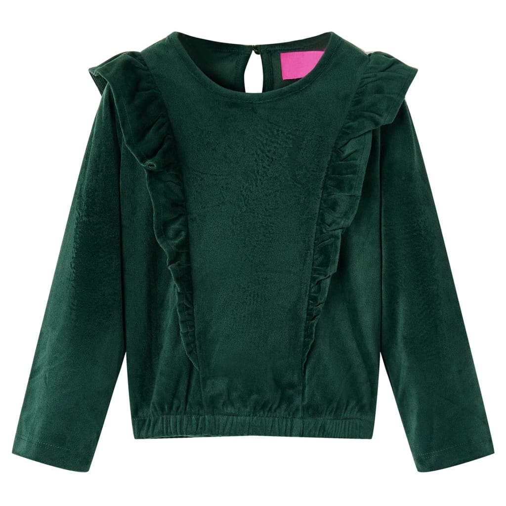 Kinderbluse mit Rüschen Dunkelgrün 116 Kinderbluse mit Rüschen Dunkelgrün 116