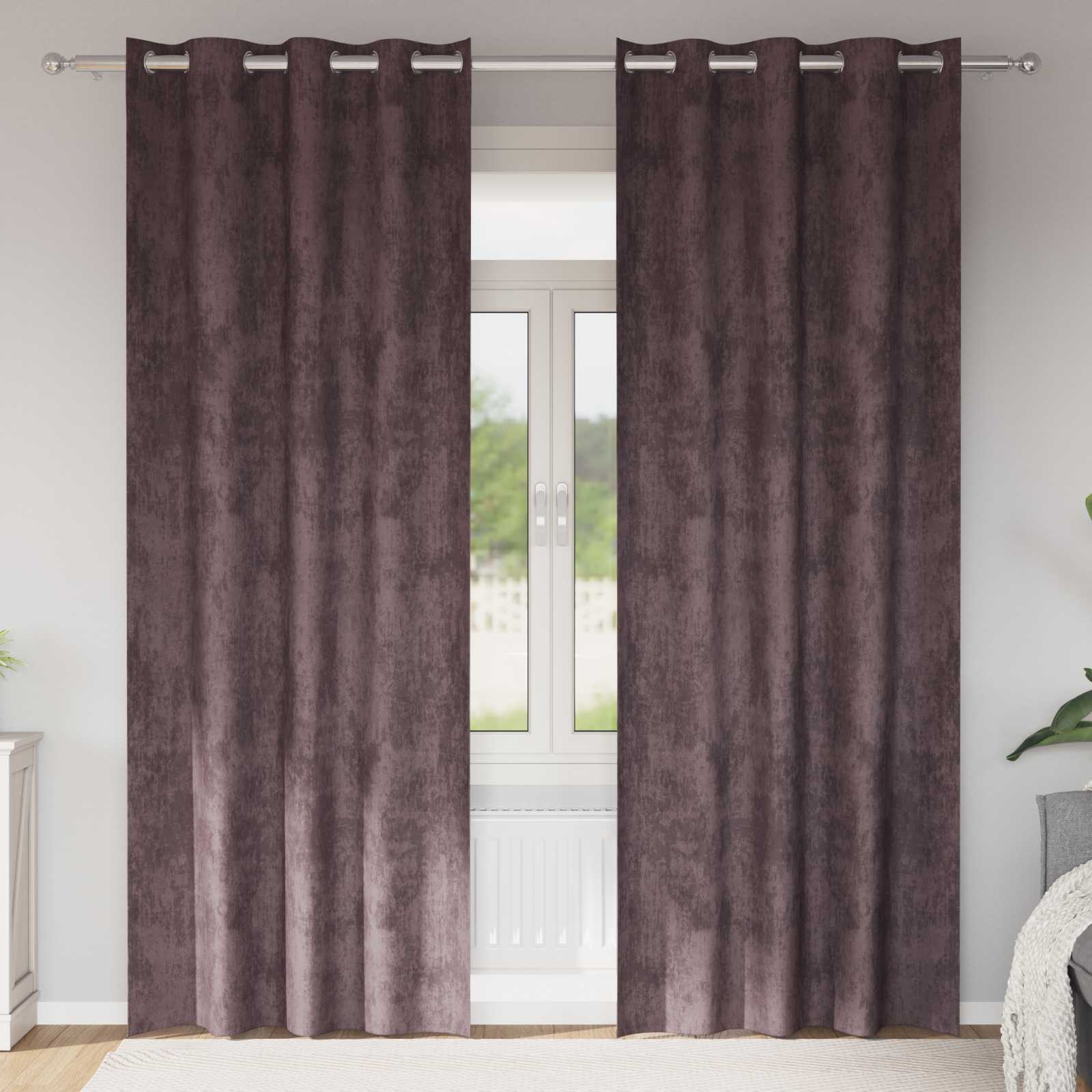 Samtvorhänge 2 Stück mit Ösen Braun 225x140 cm Samtvorhänge 2 Stück mit Ösen Braun 225x140 cm