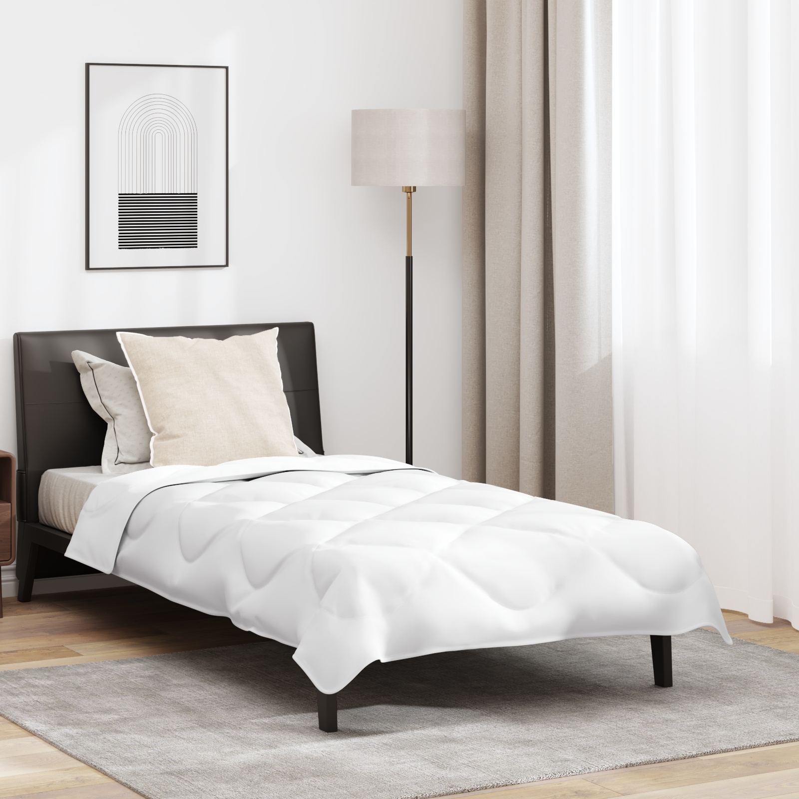 Steppbett mit Kissen 2 pcs Weiß 155 x 200 cm Mikrofaser