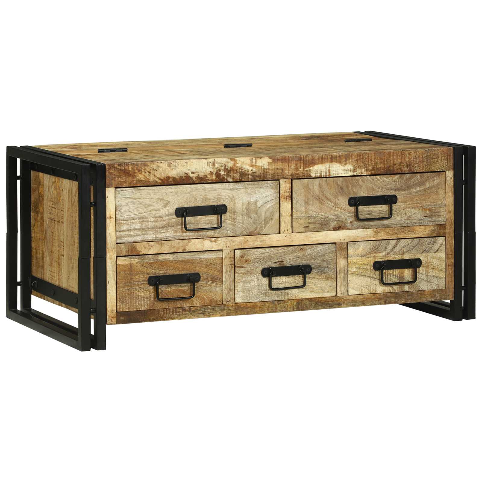Couchtisch 90x50x38 cm aus massivem rohen Mangoholz Couchtisch 90x50x38 cm aus massivem rohen Mangoholz