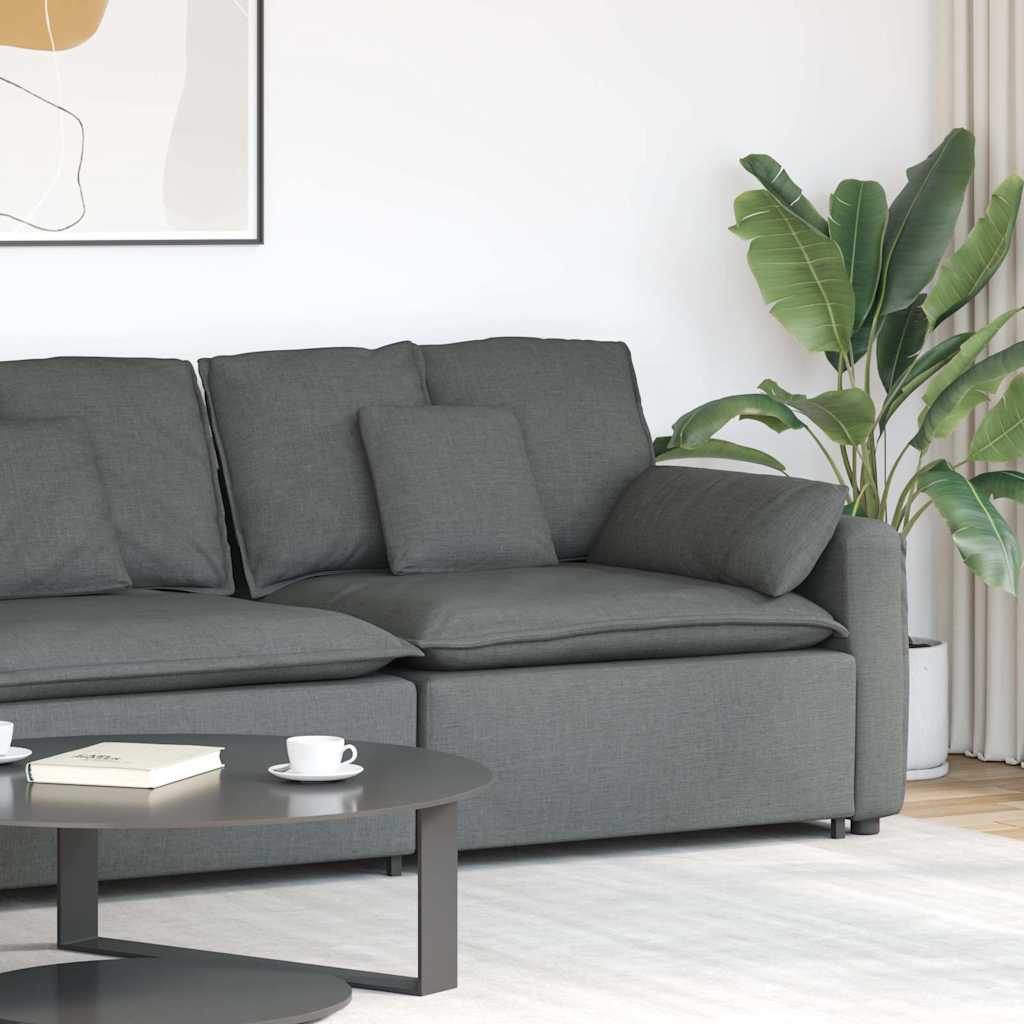 Modulares Sofa Endmodul mit Armlehne Kissen Dunkelgrau 100 cm Modulares Sofa Endmodul mit Armlehne Kissen Dunkelgrau 100 cm