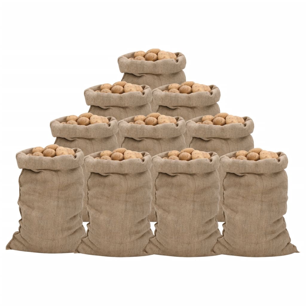 Jutesäcke 10 Stk. 60x105 cm 100% Jute 340 g/m² Jutesäcke 10 Stk. 60x105 cm 100% Jute 340 g/m²