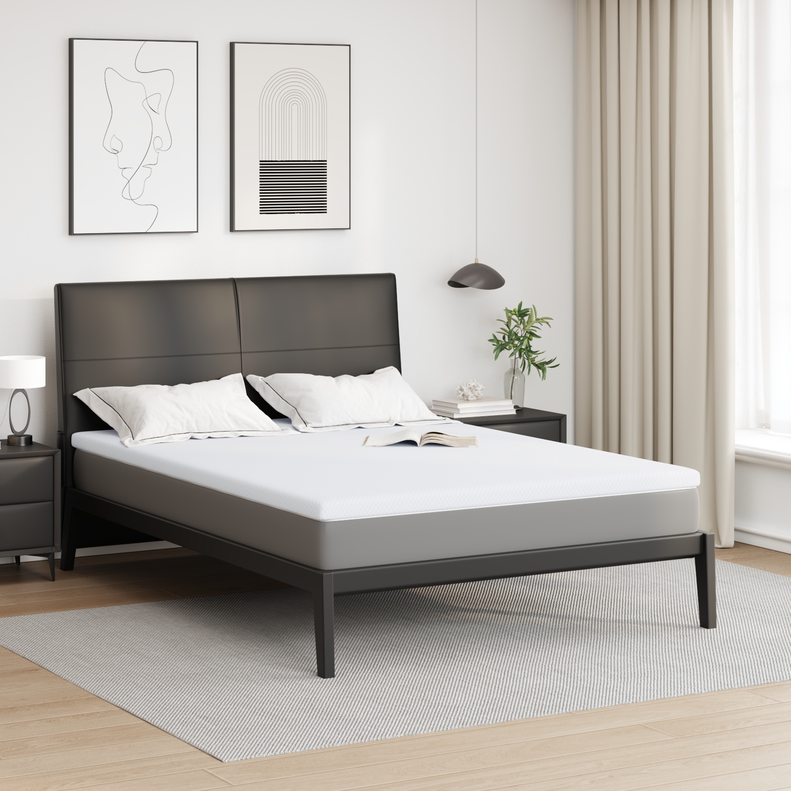 Matratzenpads Weiß 160 x 200 cm 100% Polyester Jacquardstoff
