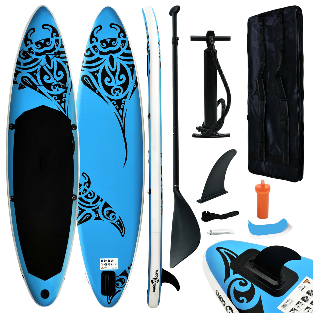 Aufblasbares Stand Up Paddle Board Set 305x76x15 cm Blau Aufblasbares Stand Up Paddle Board Set 305x76x15 cm Blau