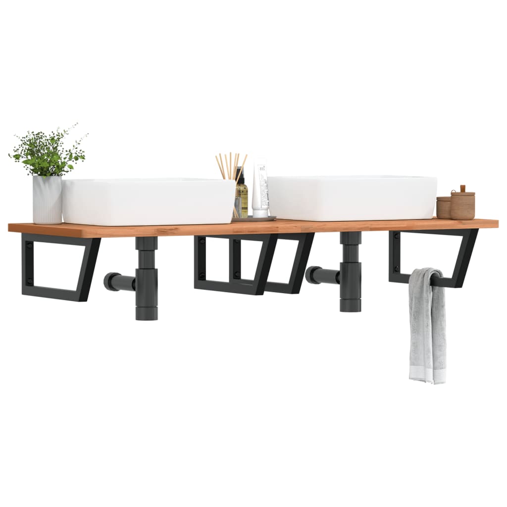 Waschtisch-Halterungen 2 Stk. Schwarz Trapezförmig Stahl Waschtisch-Halterungen 2 Stk. Schwarz Trapezförmig Stahl