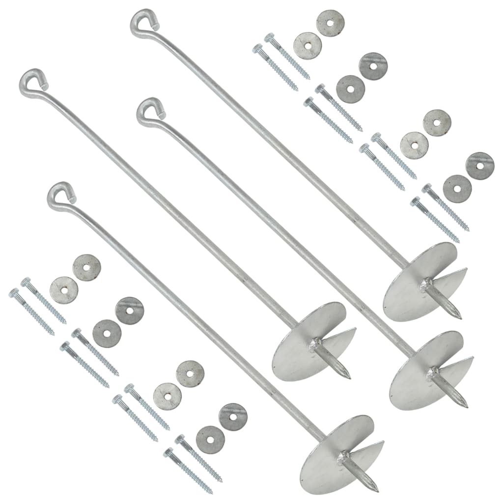 Erdanker 4 Stk. 10×60 cm Verzinktes Metall Erdanker 4 Stk. 10×60 cm Verzinktes Metall