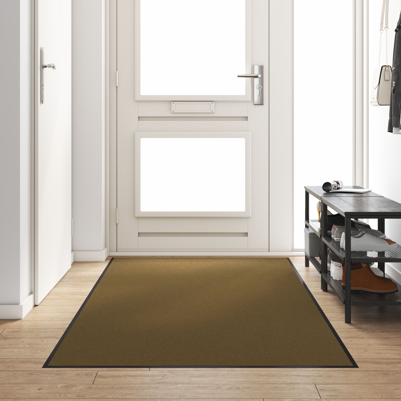 vidaXL Waschbare Fußmatte Braun 120x250 cm vidaXL Waschbare Fußmatte Braun 120x250 cm