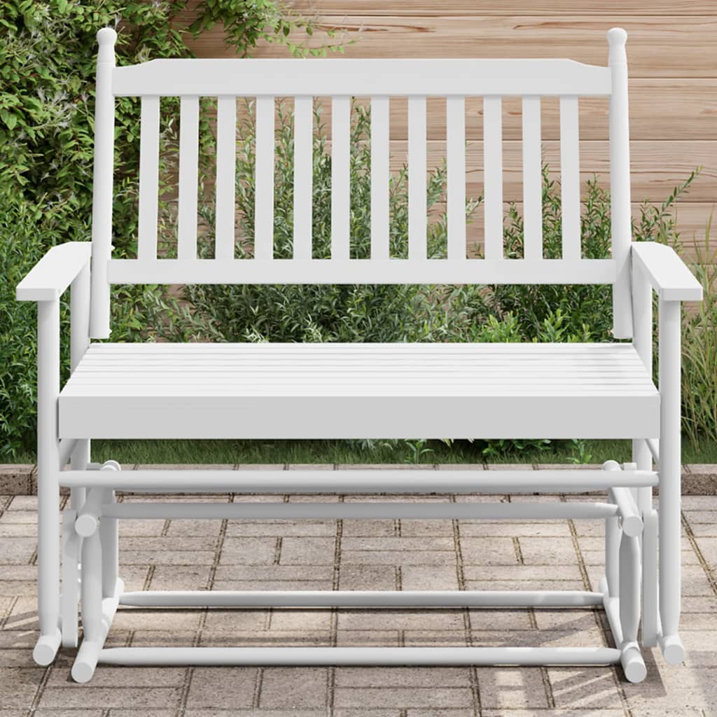 Schaukelbank Weiß 118x70x104,5 cm Massivholz Pappel Schaukelbank Weiß 118x70x104,5 cm Massivholz Pappel
