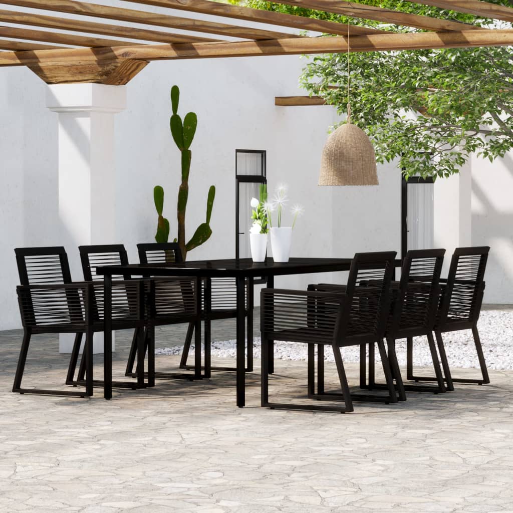 7-tlg. Garten-Essgruppe Schwarz