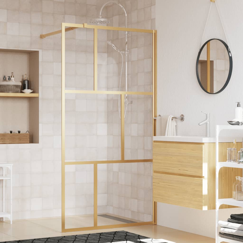 Duschwand für Begehbare Dusche ESG Klarglas Golden 100x195cm Duschwand für Begehbare Dusche ESG Klarglas Golden 100x195cm