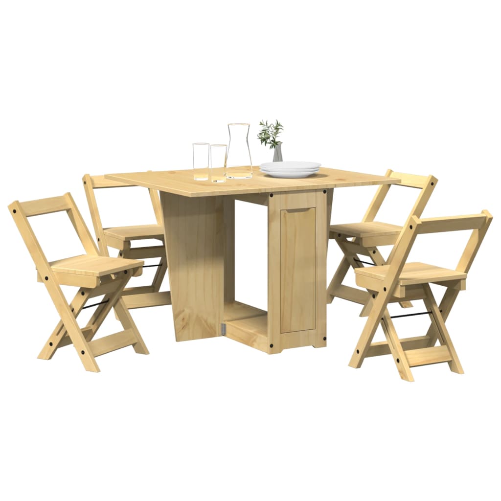 5-tlg. Butterfly-Esstisch-Set Corona Wachsbraun Kiefernholz 5-tlg. Butterfly-Esstisch-Set Corona Wachsbraun Kiefernholz