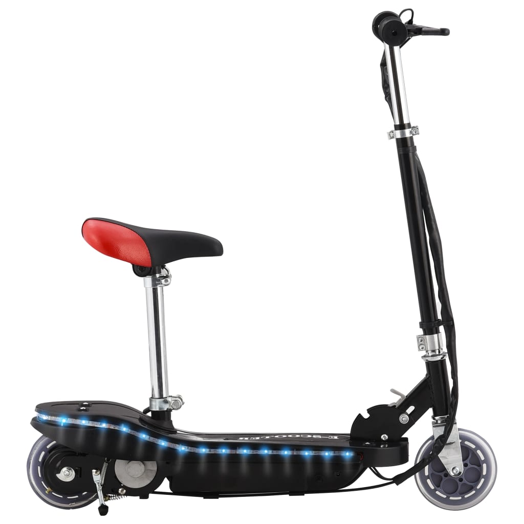 E-Scooter mit Sitz und LED 120 W Schwarz E-Scooter mit Sitz und LED 120 W Schwarz