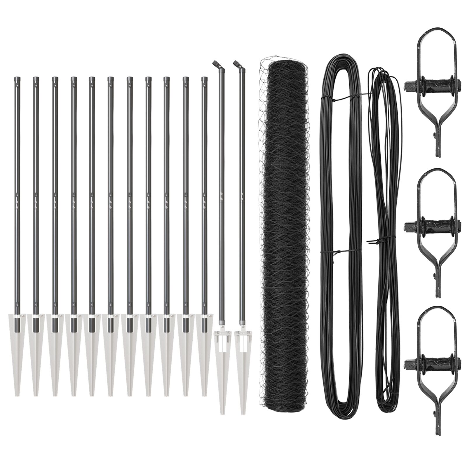 Zaunset Set von 2 Grau Metall 25 x 1,2 m Langlebig Außenzaun