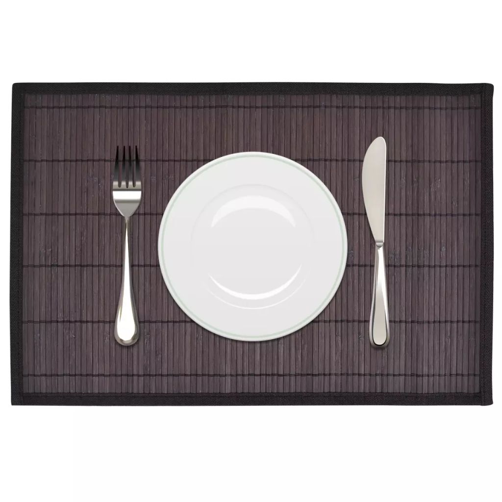 6 Bambus-Platzdeckchen 30 x 45 cm Dunkelbraun 6 Bambus-Platzdeckchen 30 x 45 cm Dunkelbraun