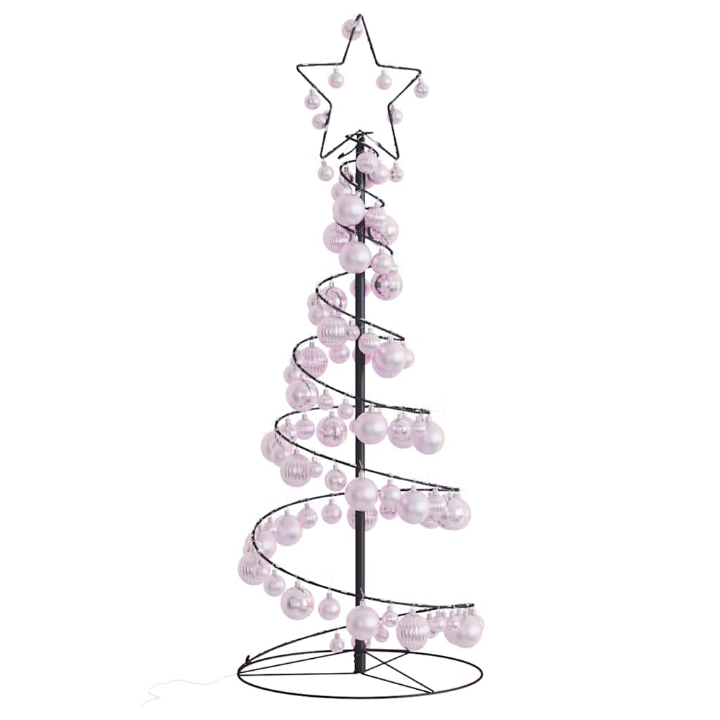 Weihnachtsbaum Kegelform mit Kugeln 80 LEDs Warmweiß 120 cm Weihnachtsbaum Kegelform mit Kugeln 80 LEDs Warmweiß 120 cm