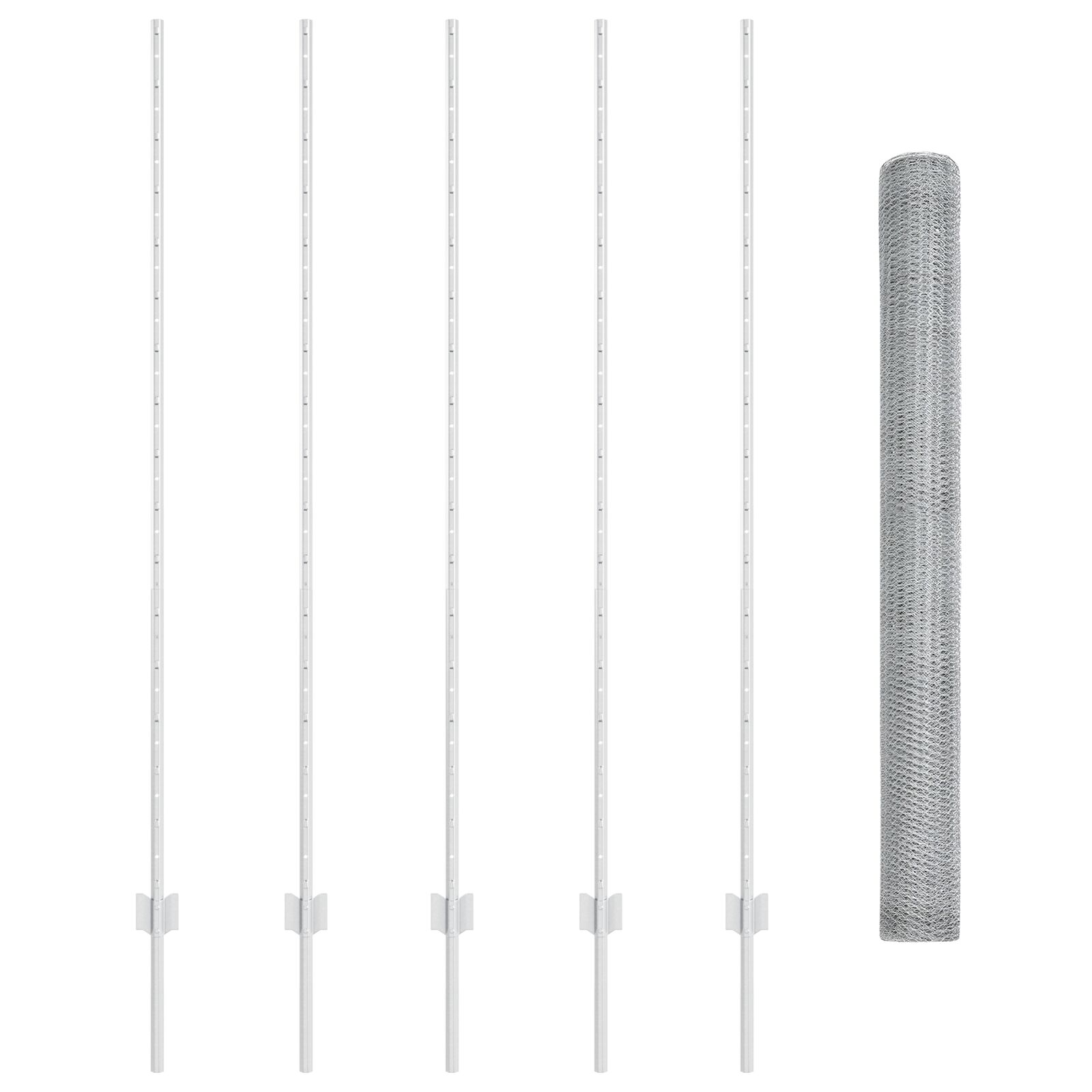 Zaunpfosten 10 Stück U-Kanal 150 cm Verzinkter Stahl, Sechseckzaun 1,5x10 m Verzinkter Stahl