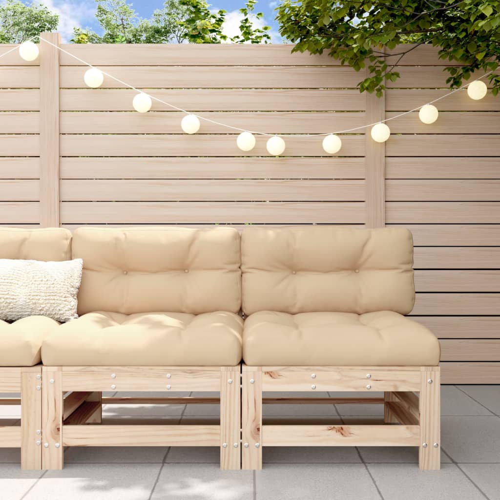 Mittelsofas mit Kissen 2 Stk. Massivholz Kiefer Mittelsofas mit Kissen 2 Stk. Massivholz Kiefer