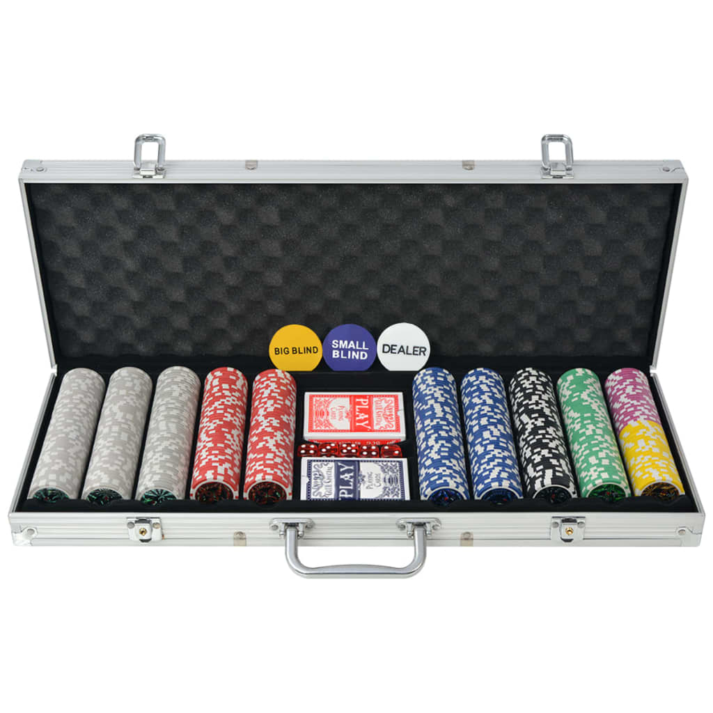 Poker Set mit 500 Laserchips Aluminium Poker Set mit 500 Laserchips Aluminium