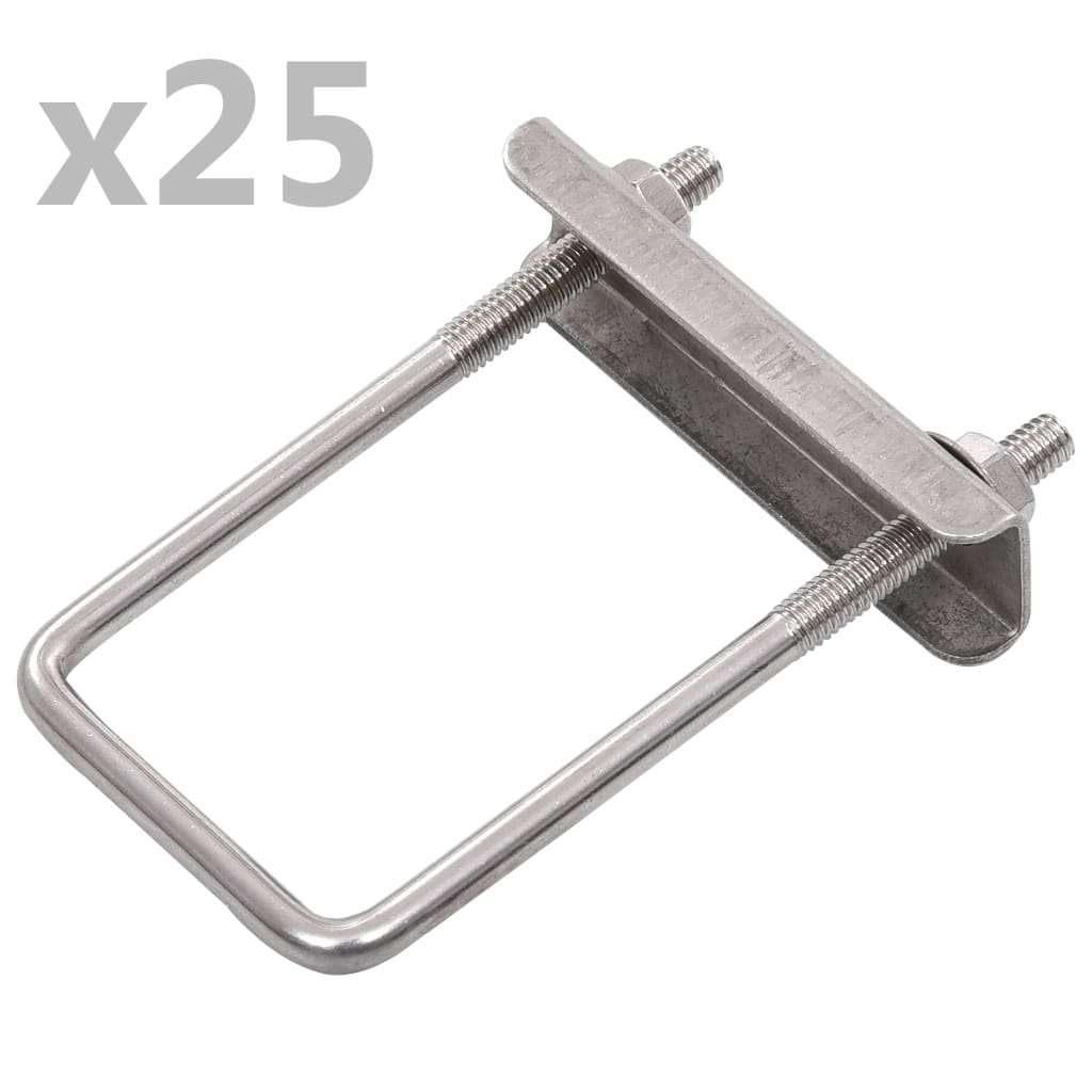 U-Bügel für Zaunpfosten 25 Sets 60 x 40 mm U-Bügel für Zaunpfosten 25 Sets 60 x 40 mm