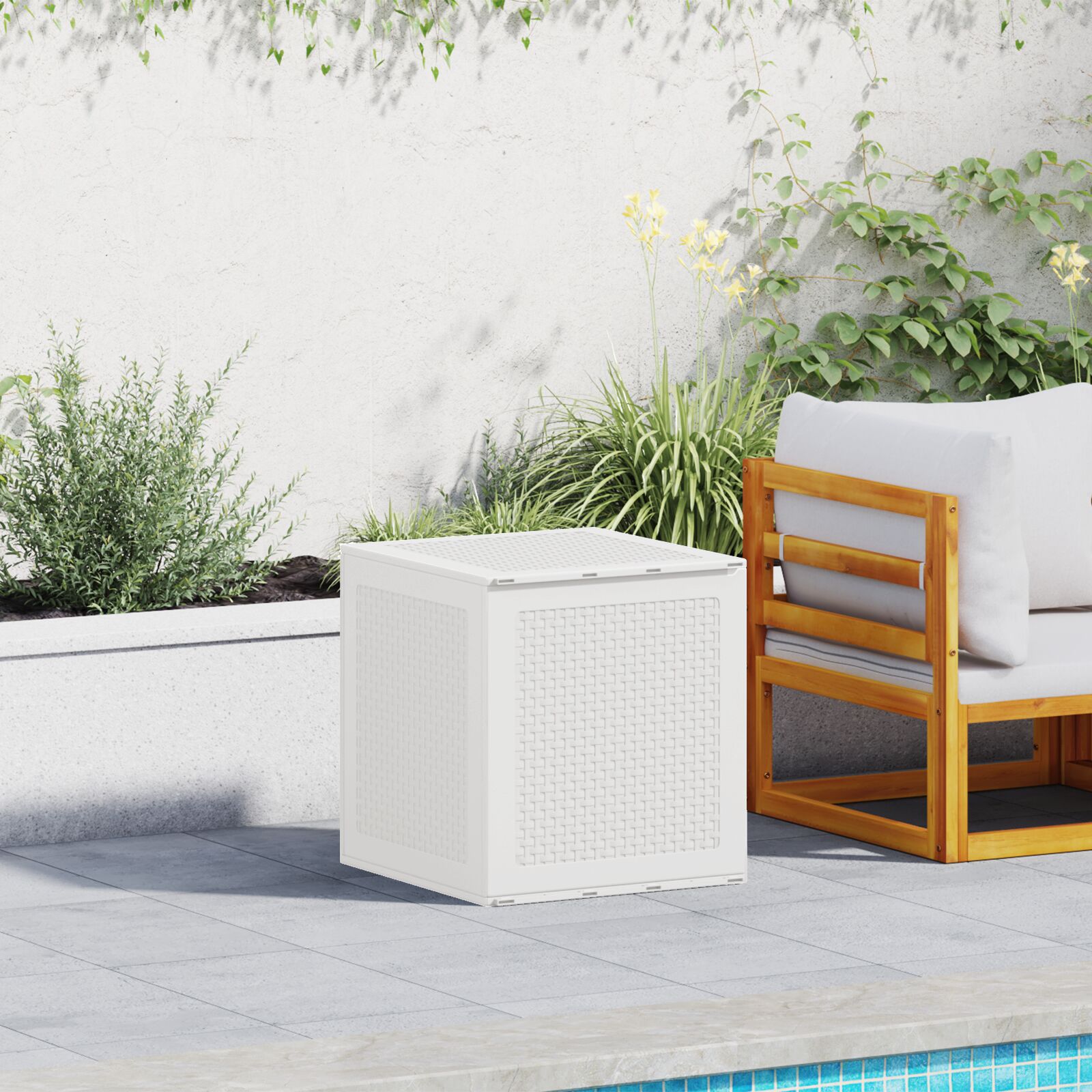 vidaXL Gartenlagerbox Weiß 55x53x57 cm PP vidaXL Gartenlagerbox Weiß 55x53x57 cm PP