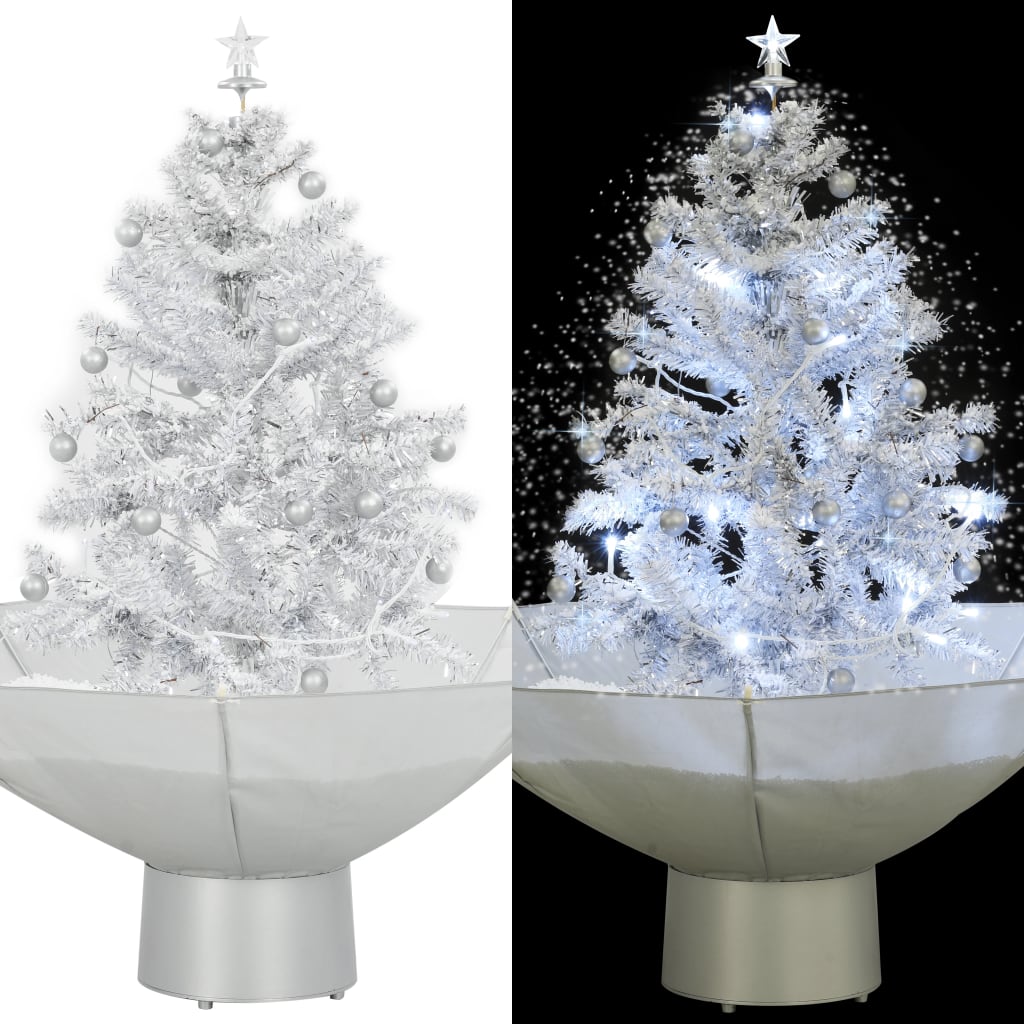 Schneiender Weihnachtsbaum mit Schirmfuß Weiß 75 cm Schneiender Weihnachtsbaum mit Schirmfuß Weiß 75 cm