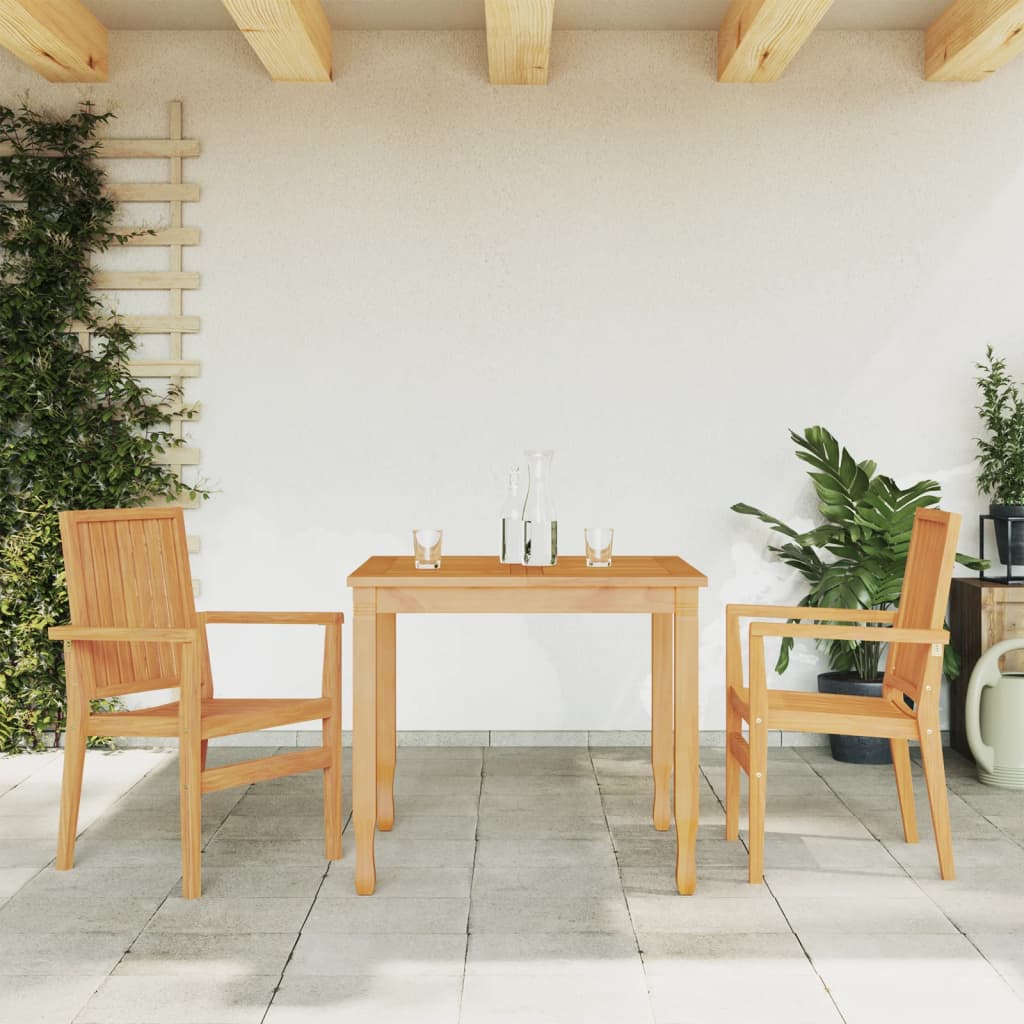 Stapelbare Gartenstühle 2 Stk. 56,5x57,5x91 cm Massivholz Teak Stapelbare Gartenstühle 2 Stk. 56,5x57,5x91 cm Massivholz Teak