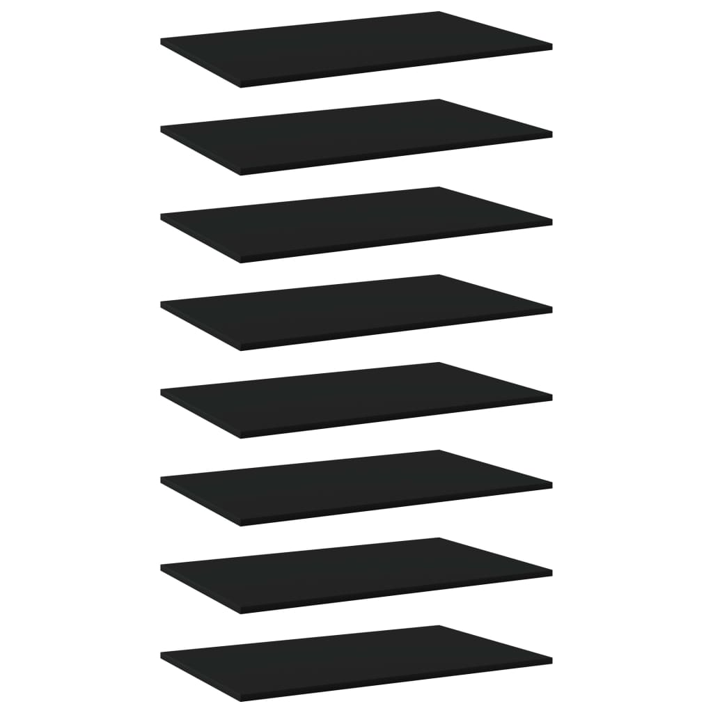 Bücherregal-Bretter 8 Stk. Schwarz 80x50x1,5 cm Holzwerkstoff