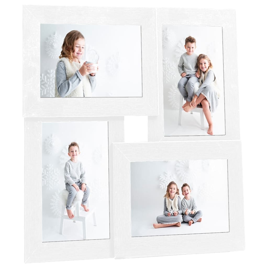 Collage Bilderrahmen für 4x(10x15 cm) Fotos Weiß MDF Collage Bilderrahmen für 4x(10x15 cm) Fotos Weiß MDF