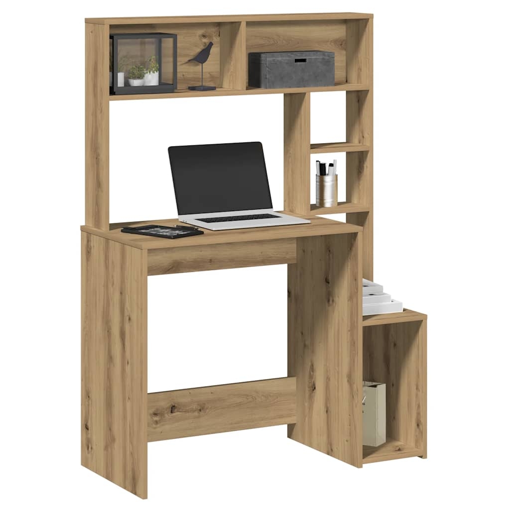 Schreibtisch mit Regal Artisan-Eiche 100x45x140cm Holzwerkstoff Schreibtisch mit Regal Artisan-Eiche 100x45x140cm Holzwerkstoff