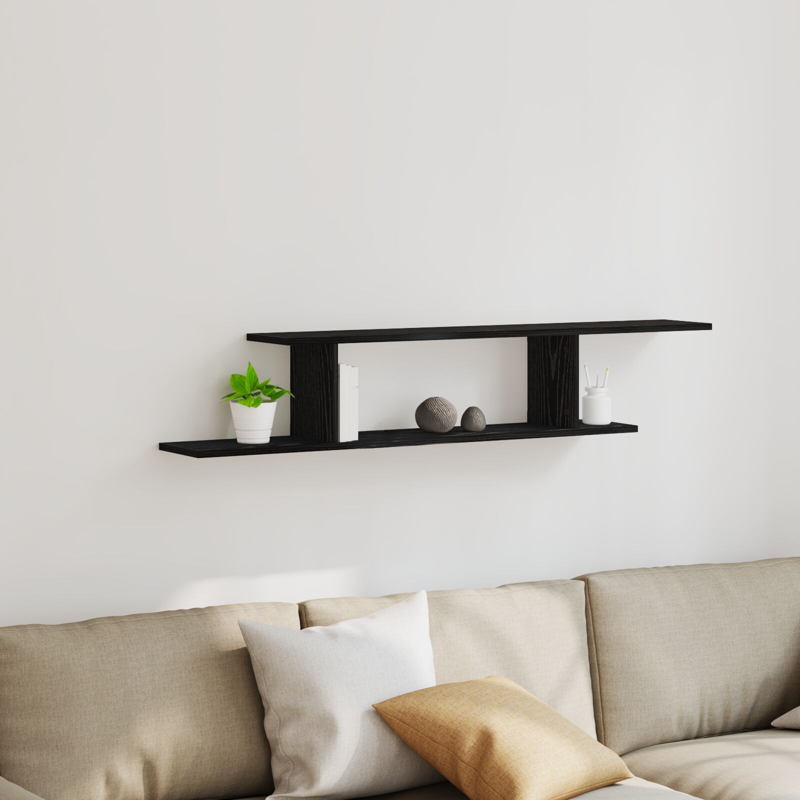 vidaXL Wand-TV-Regal Schwarze Eiche 125x18x23 cm Holzwerkstoff