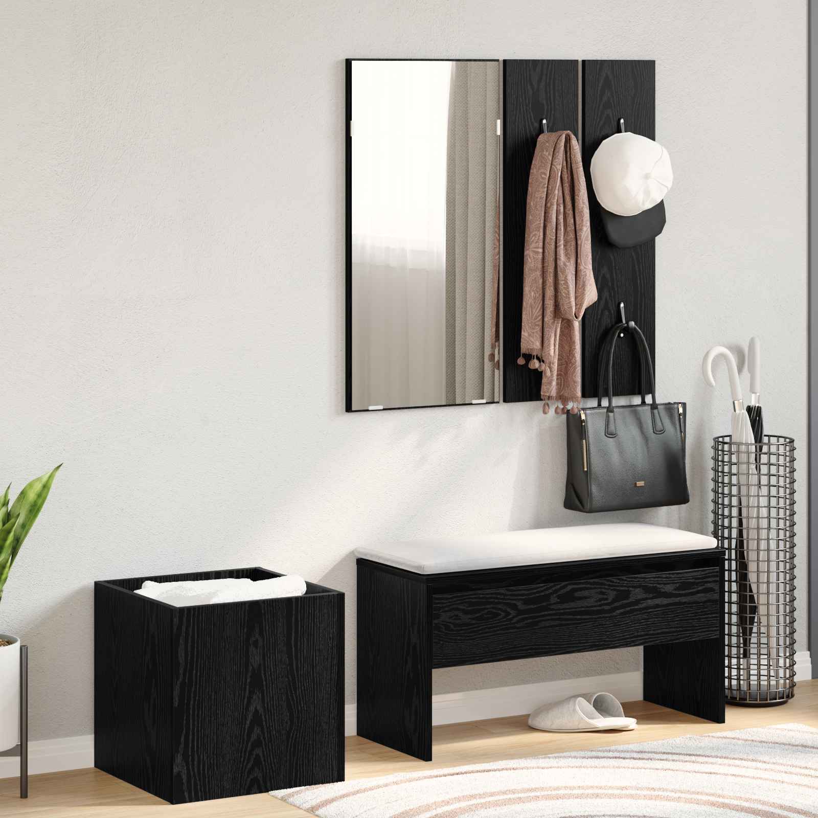 Flurmöbel Set Schwarze Eiche Holzwerkstoff Flurmöbel Set Schwarze Eiche Holzwerkstoff