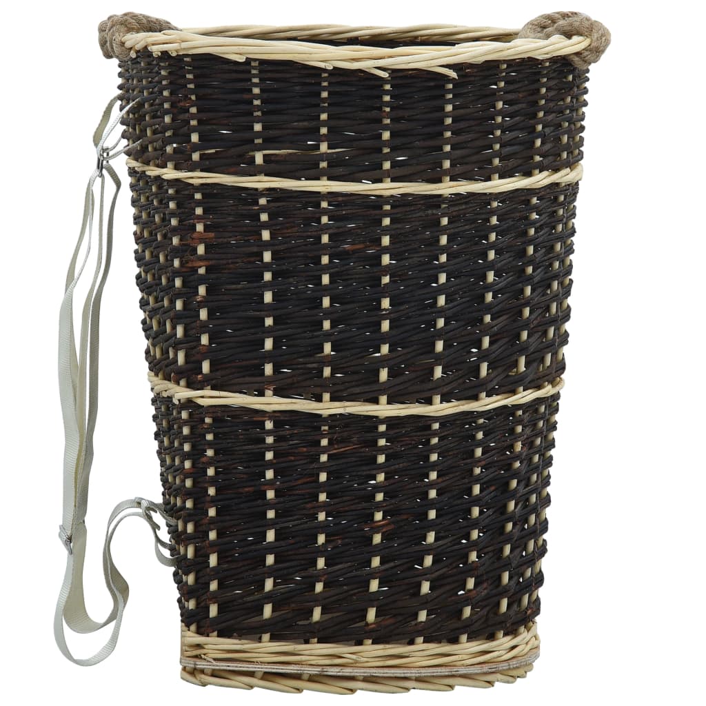 Holzkorb mit Trageriemen 50 x 44 x 58 cm Natur Weide Holzkorb mit Trageriemen 50 x 44 x 58 cm Natur Weide