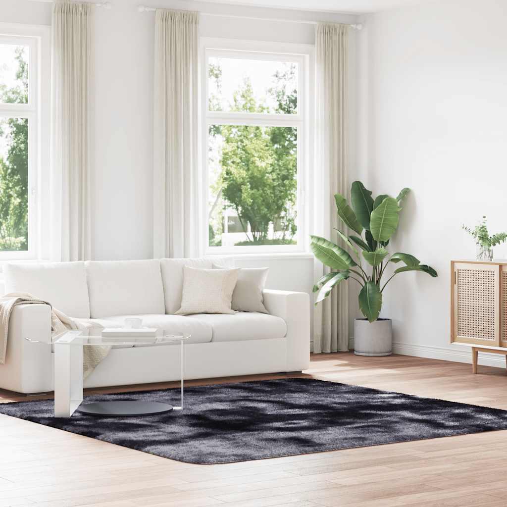 Teppich Shaggy Hochflor NAVARRA Dunkelgrau 240x240 cm Polyester Teppich Shaggy Hochflor NAVARRA Dunkelgrau 240x240 cm Polyester