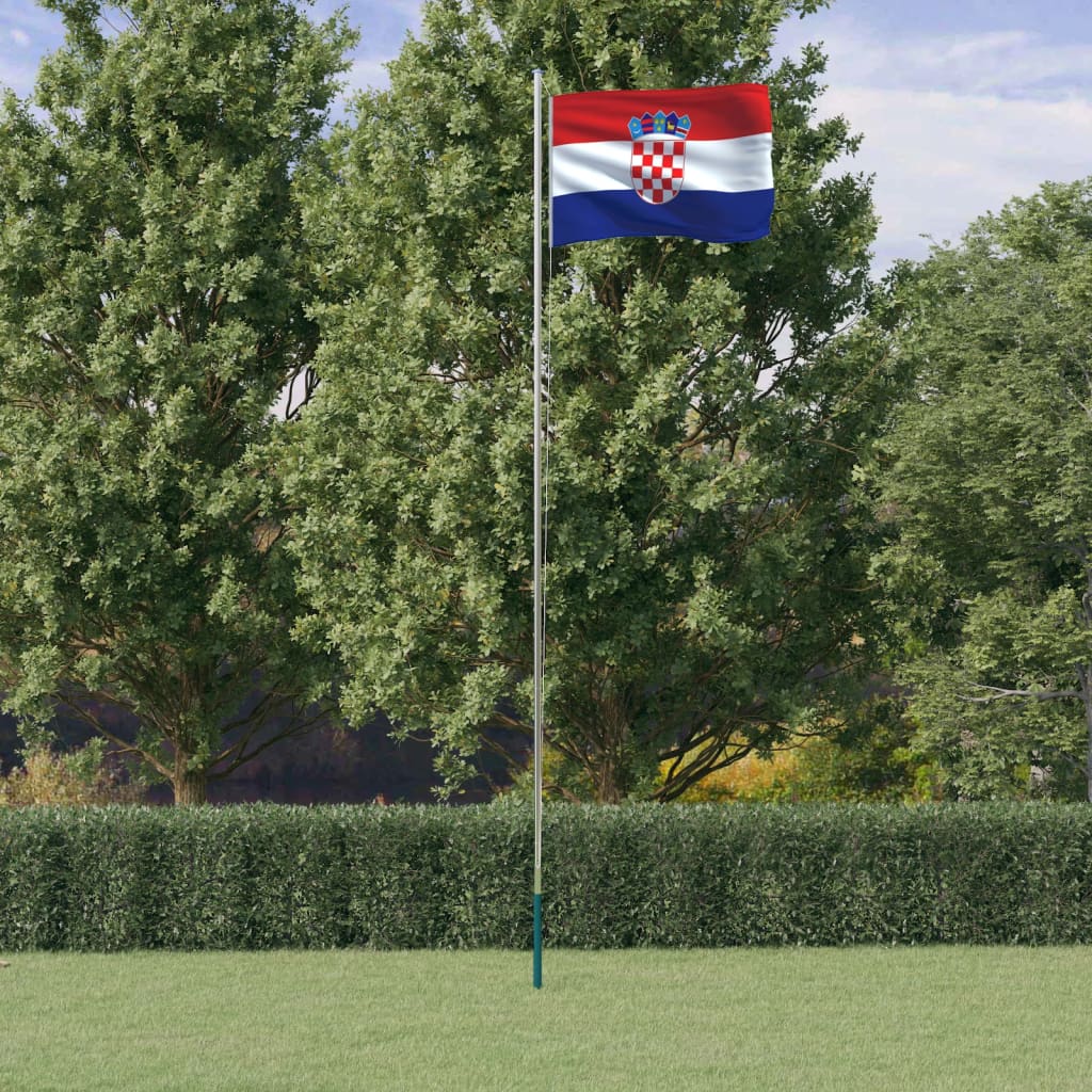 Flagge Kroatiens mit Mast 6,23 m Aluminium Flagge Kroatiens mit Mast 6,23 m Aluminium
