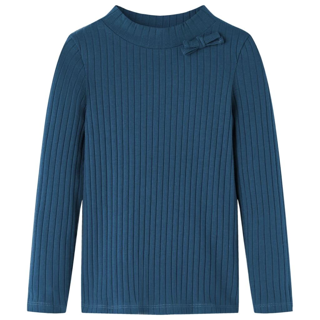 Kinder-Langarmshirt Rippstrick Marineblau 104 Kinder-Langarmshirt Rippstrick Marineblau 104