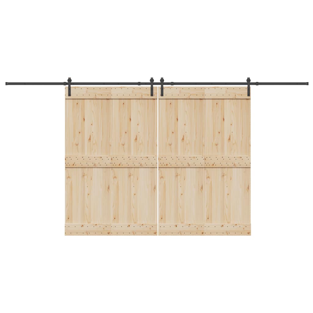 Schiebetürbeschlag-Set 213,5 cm Stahl Schwarz Schiebetürbeschlag-Set 213,5 cm Stahl Schwarz