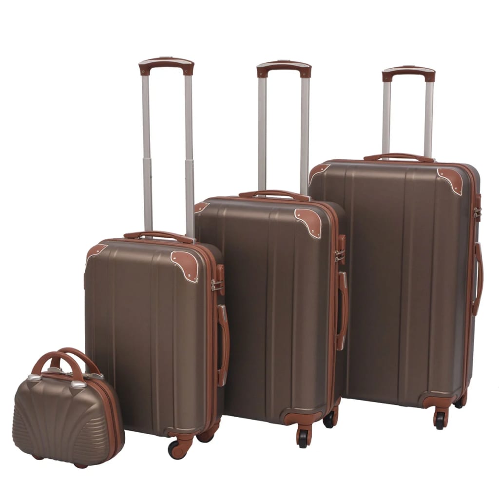 Vierteiliges Hartschalen-Trolley-Set Kaffeebraun Vierteiliges Hartschalen-Trolley-Set Kaffeebraun