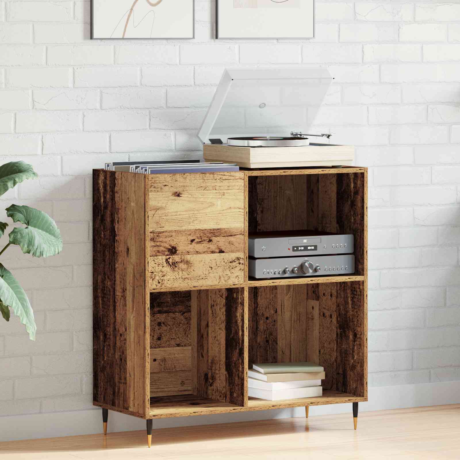 Schallplattenschrank Artisan Eiche 84,5x38x89 cm Holzwerkstoff Schallplattenschrank Artisan Eiche 84,5x38x89 cm Holzwerkstoff