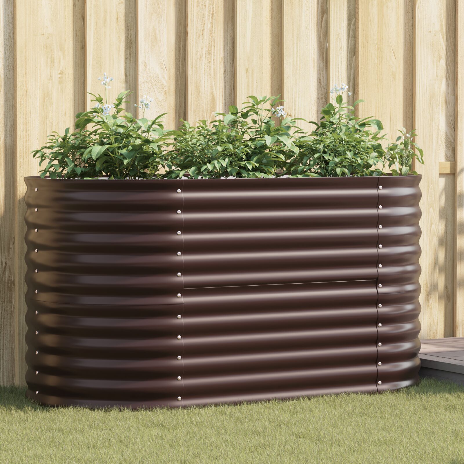 Garten Hochbeet Braun 160x80x81 cm aus verzinktem Stahl