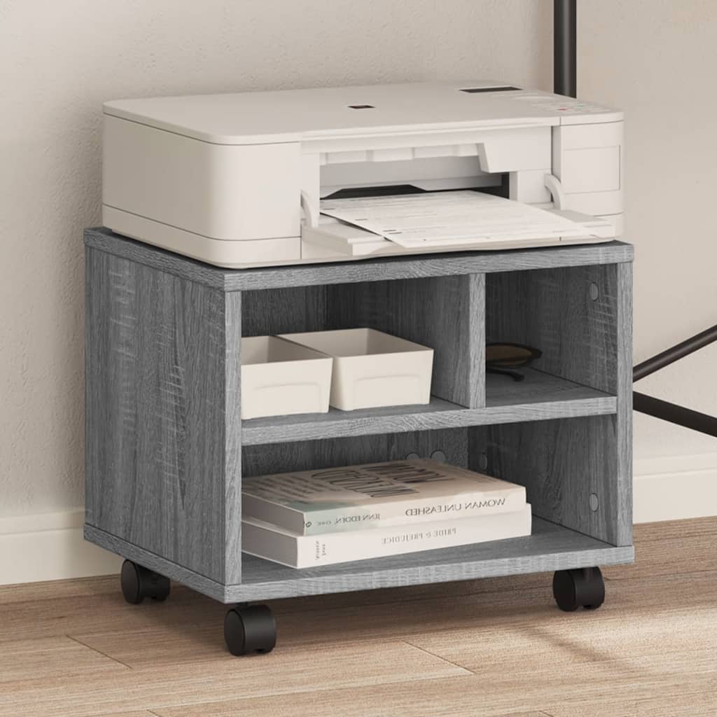 Druckerständer mit Rollen Grau Sonoma 41x32x34,5 cm Druckerständer mit Rollen Grau Sonoma 41x32x34,5 cm
