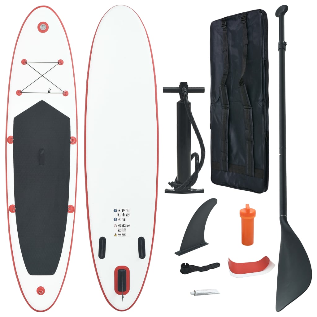 Stand Up Paddle Surfboard SUP Aufblasbar Rot und Weiß Stand Up Paddle Surfboard SUP Aufblasbar Rot und Weiß